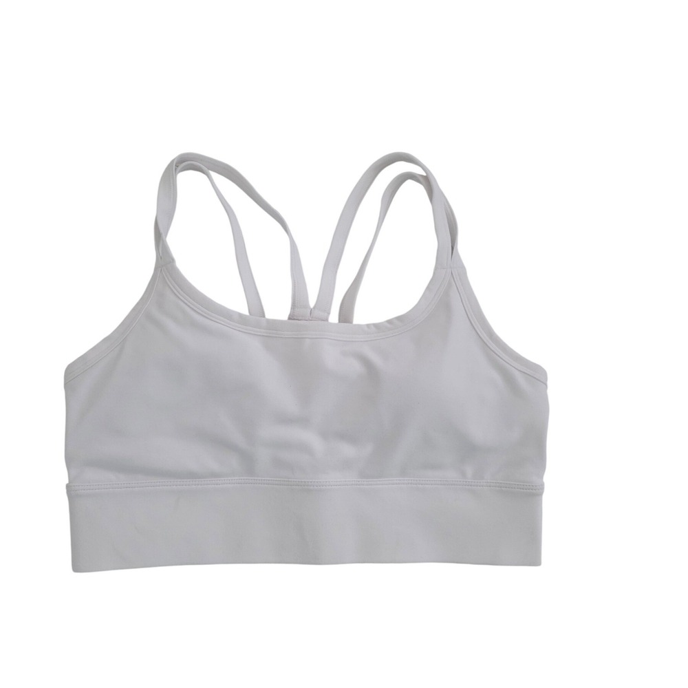 Fabletics White Multi-Strap Racerback Sports Bra‎ Small Medium Impact NWT